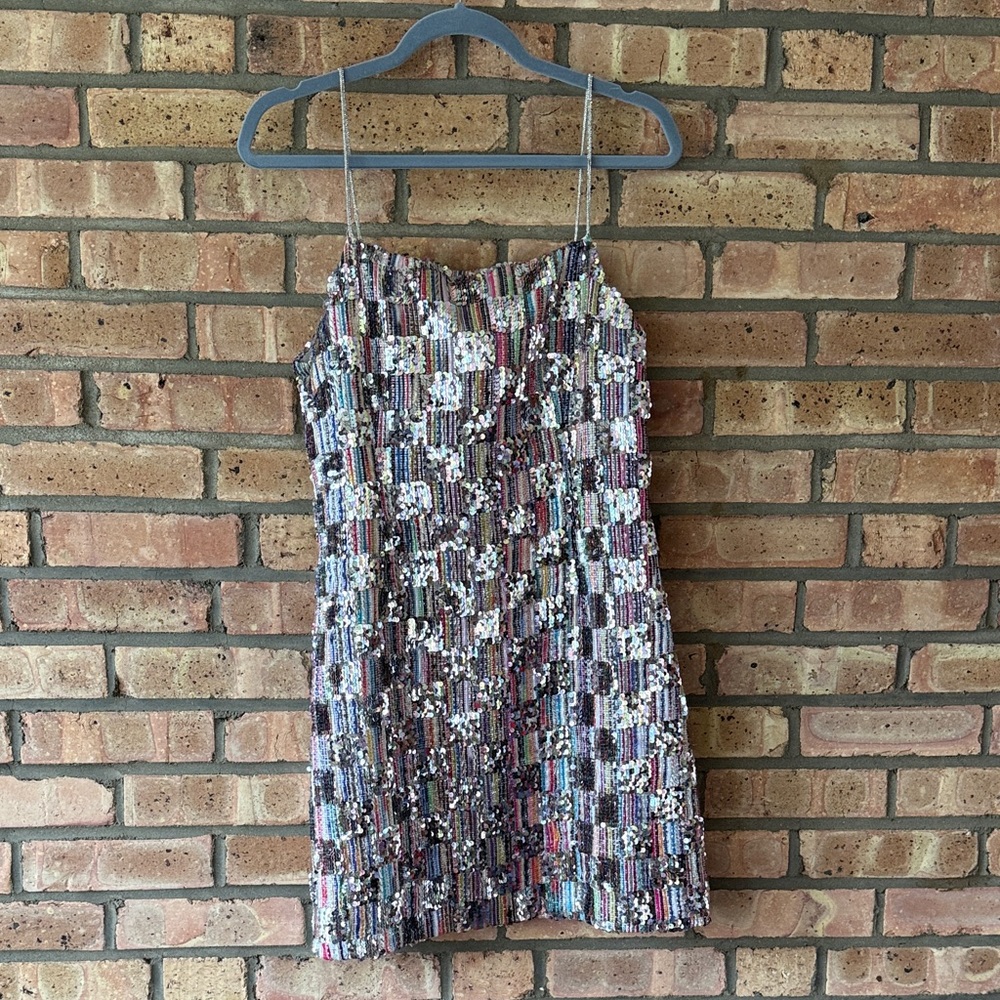 NWT Sequin Striped Mini Dress